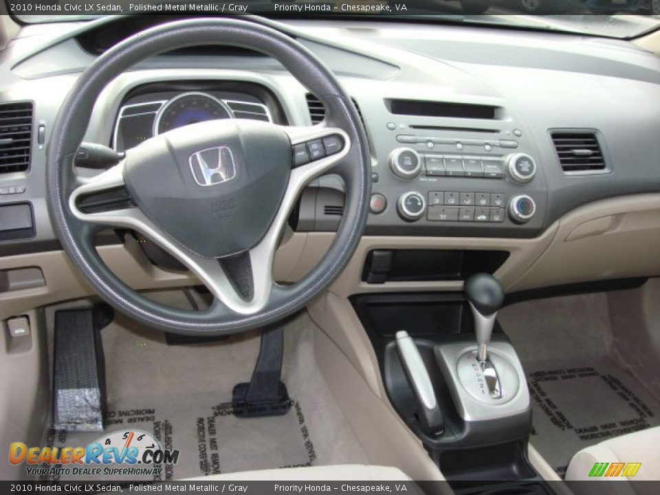 2010 Honda Civic LX Sedan Polished Metal Metallic / Gray Photo #11