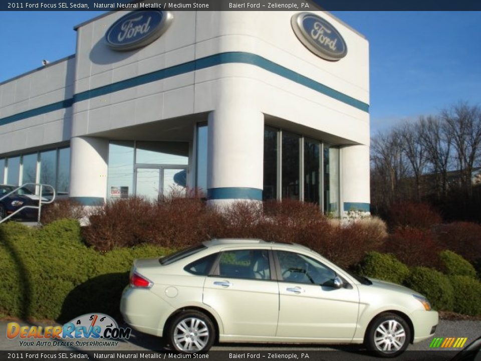2011 Ford Focus SEL Sedan Natural Neutral Metallic / Medium Stone Photo #1