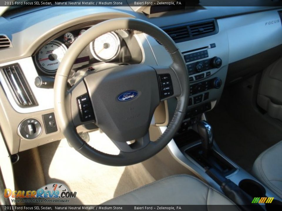 2011 Ford Focus SEL Sedan Natural Neutral Metallic / Medium Stone Photo #10
