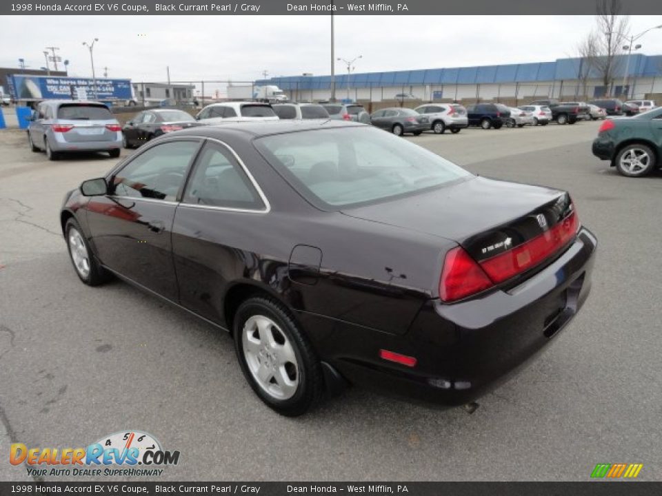 1998 Honda Accord EX V6 Coupe Black Currant Pearl / Gray Photo #3