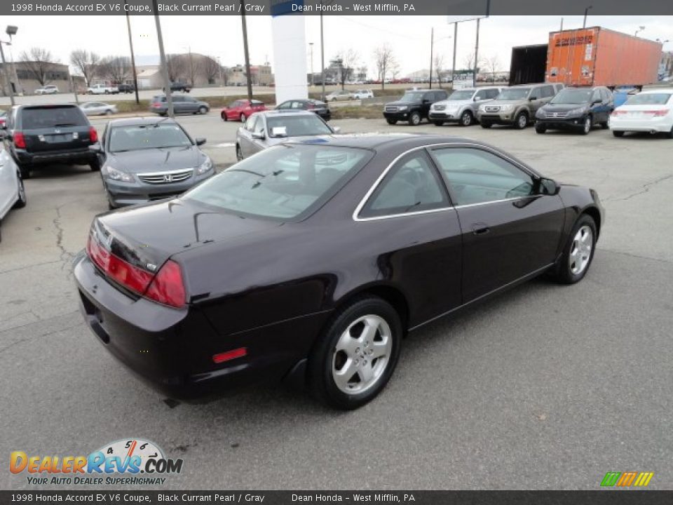 1998 Honda Accord EX V6 Coupe Black Currant Pearl / Gray Photo #5