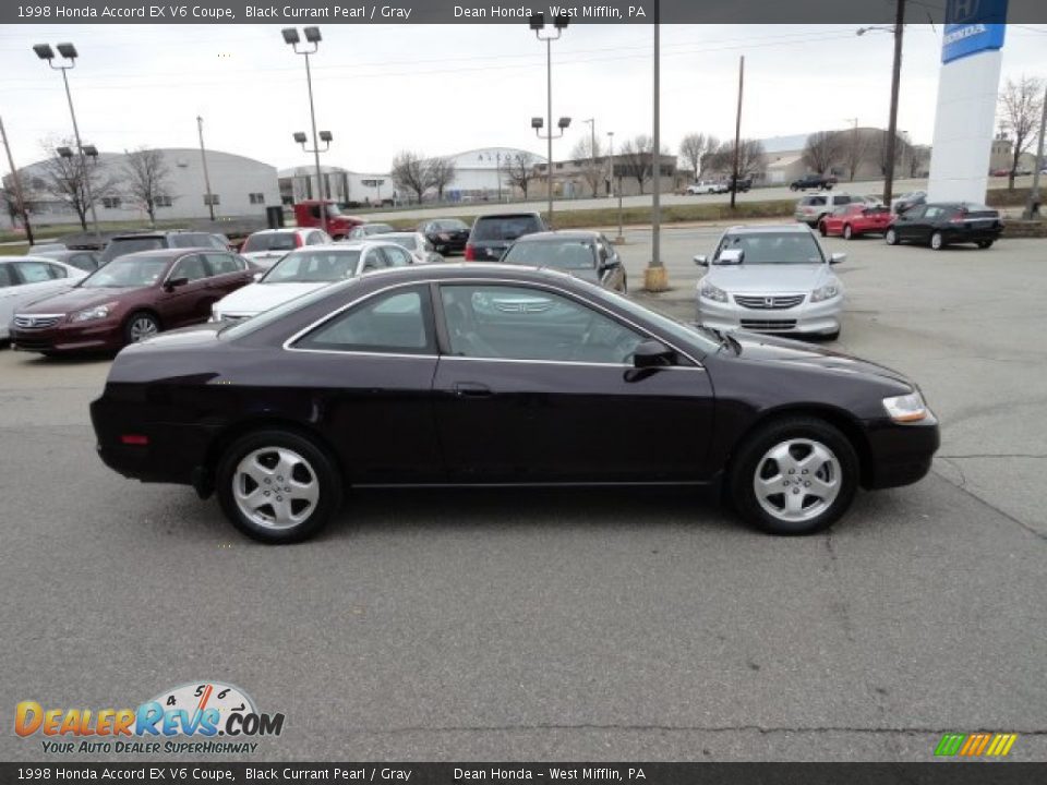 1998 Honda Accord EX V6 Coupe Black Currant Pearl / Gray Photo #6