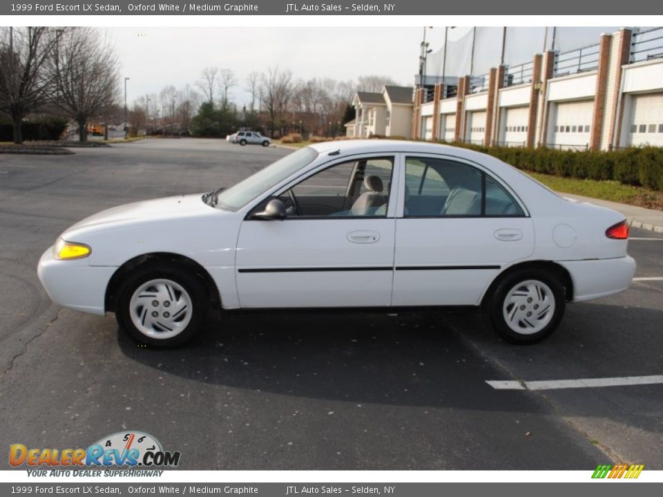 1999 Ford Escort LX Sedan Oxford White / Medium Graphite Photo #3