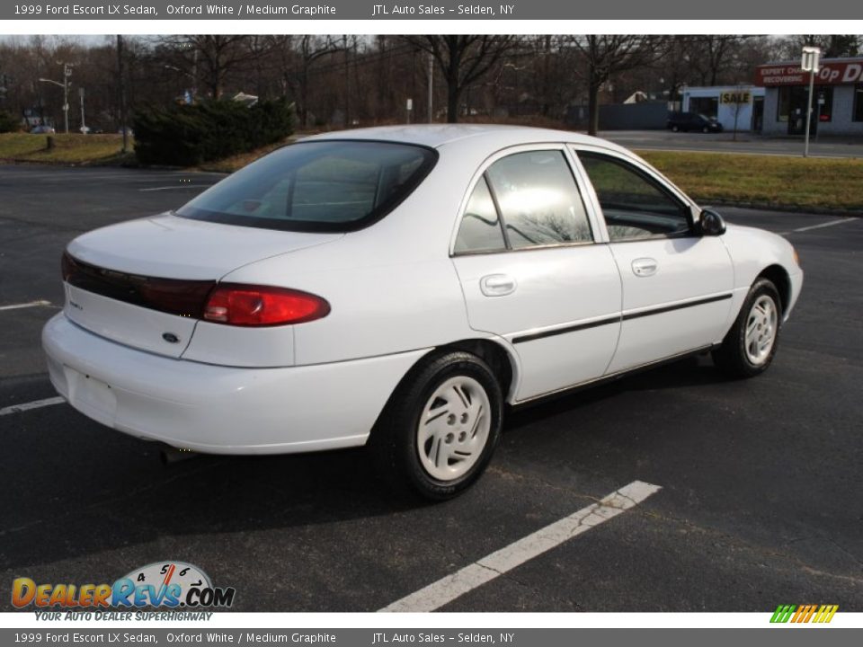 1999 Ford Escort LX Sedan Oxford White / Medium Graphite Photo #6