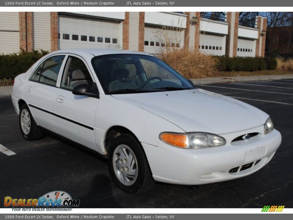 1999 Ford Escort LX Sedan Oxford White / Medium Graphite Photo #7