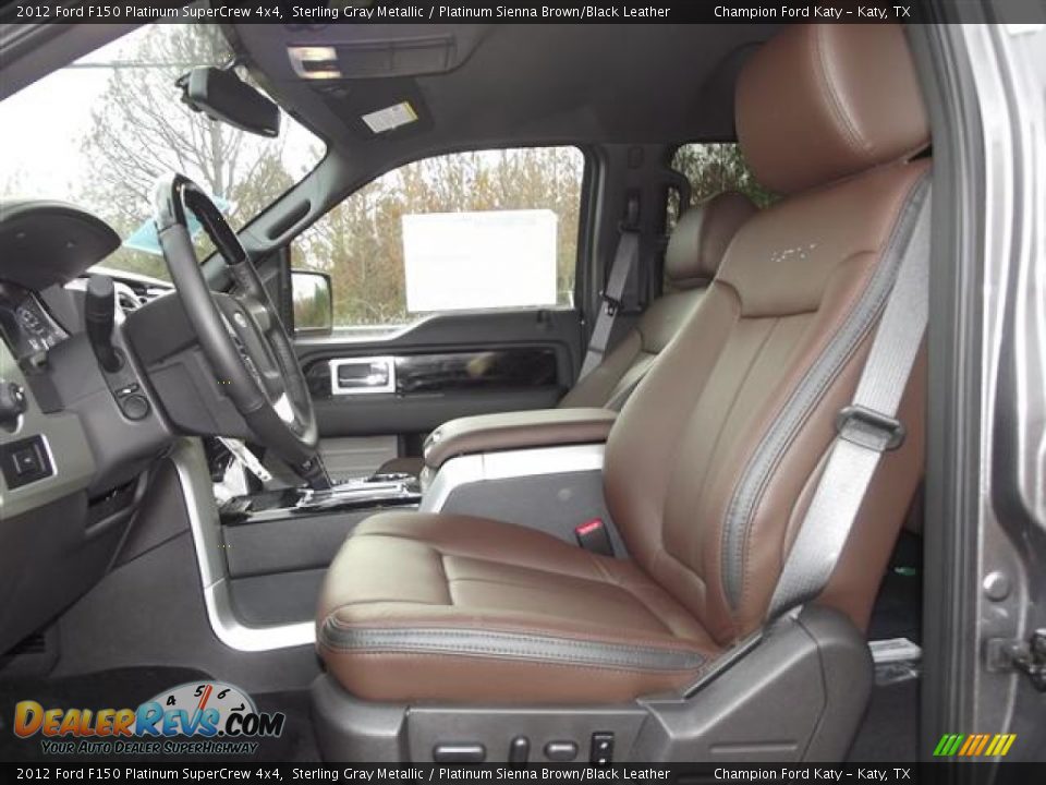 Platinum Sienna Brown Black Leather Interior 2012 Ford