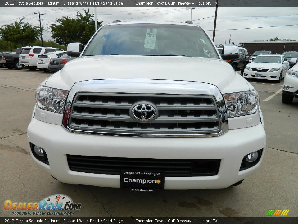 2012 Toyota Sequoia Platinum Blizzard White Pearl / Sand Beige Photo #2
