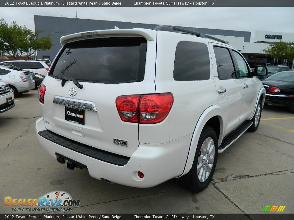 2012 Toyota Sequoia Platinum Blizzard White Pearl / Sand Beige Photo #5