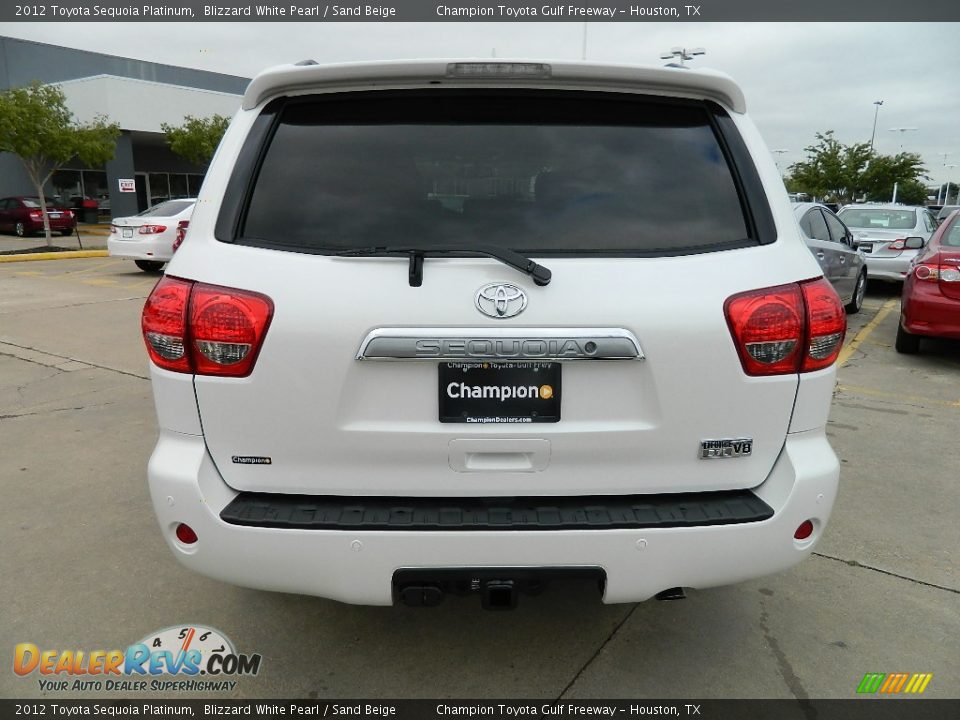 2012 Toyota Sequoia Platinum Blizzard White Pearl / Sand Beige Photo #6