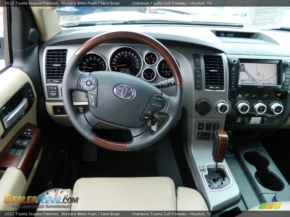 2012 Toyota Sequoia Platinum Blizzard White Pearl / Sand Beige Photo #13