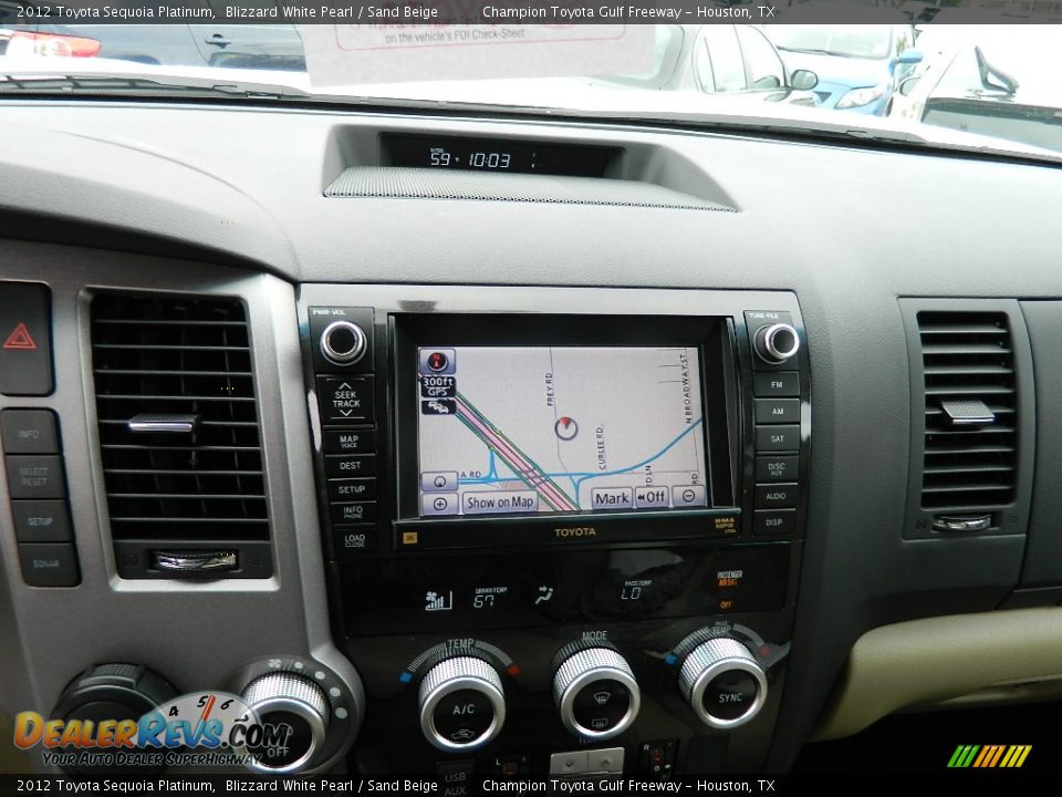2012 Toyota Sequoia Platinum Blizzard White Pearl / Sand Beige Photo #14