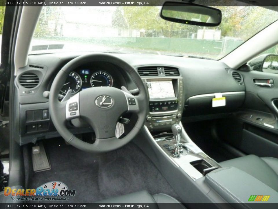 2012 Lexus IS 250 AWD Obsidian Black / Black Photo #15