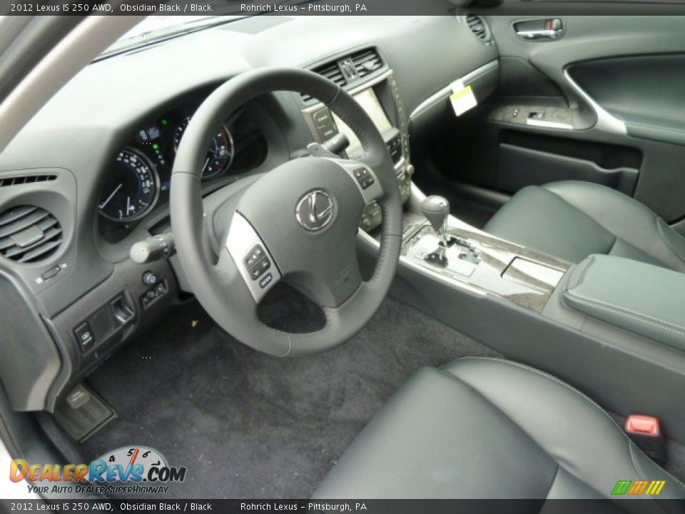2012 Lexus IS 250 AWD Obsidian Black / Black Photo #19