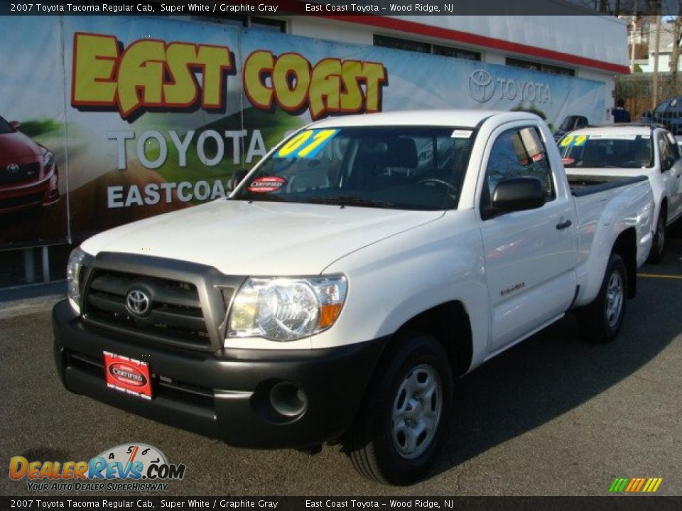 2007 Toyota Tacoma Regular Cab Super White / Graphite Gray Photo #3
