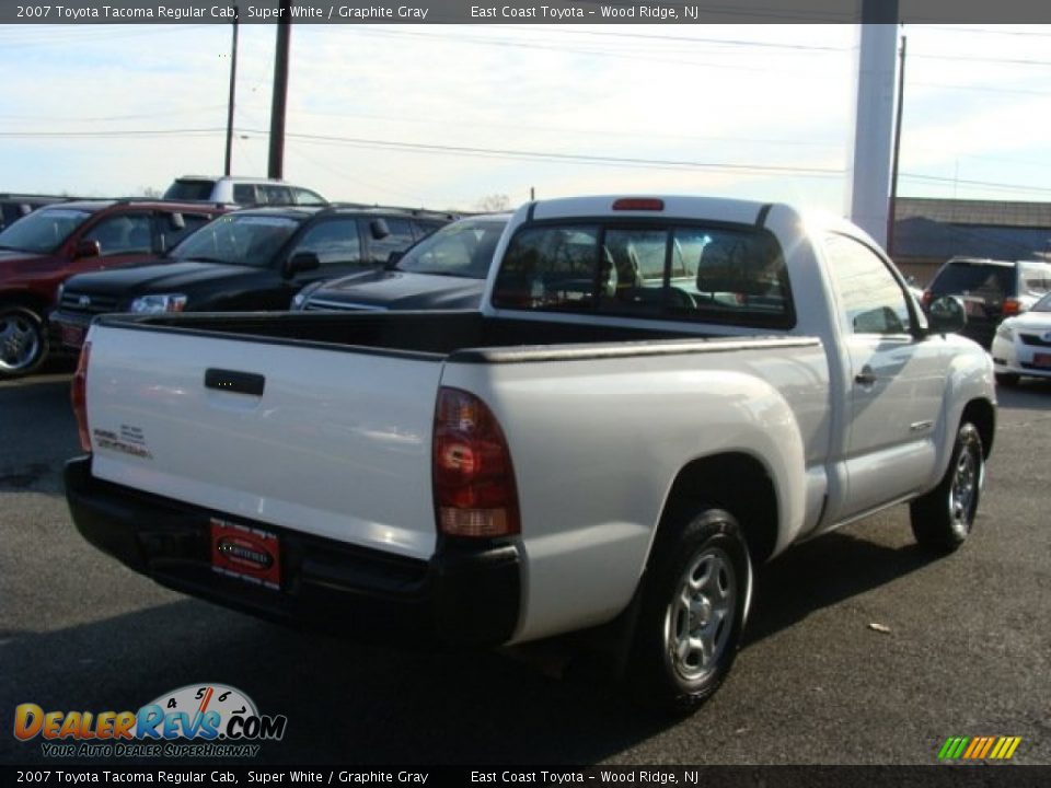 2007 Toyota Tacoma Regular Cab Super White / Graphite Gray Photo #4