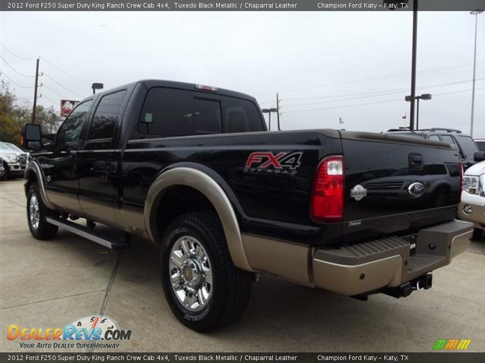 2012 Ford F250 Super Duty King Ranch Crew Cab 4x4 Tuxedo Black Metallic / Chaparral Leather Photo #4