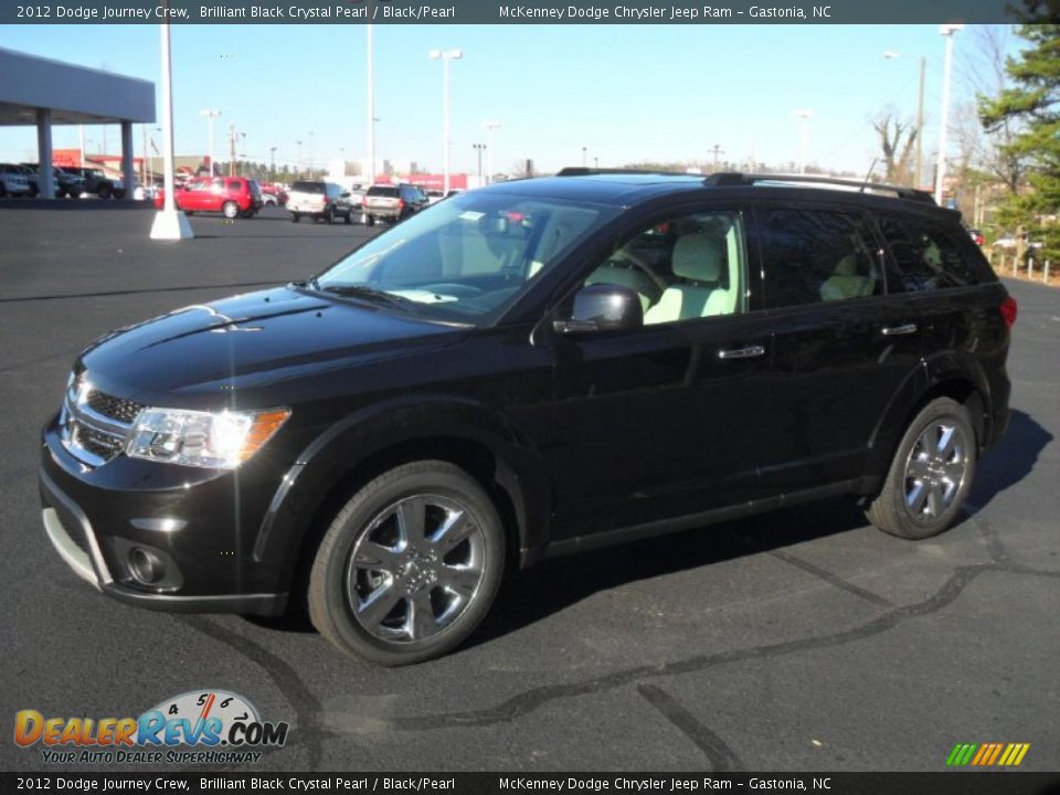 2012 Dodge Journey Crew Brilliant Black Crystal Pearl / Black/Pearl Photo #1