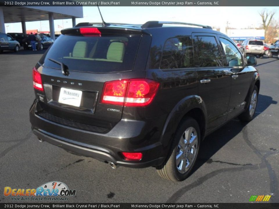 2012 Dodge Journey Crew Brilliant Black Crystal Pearl / Black/Pearl Photo #3