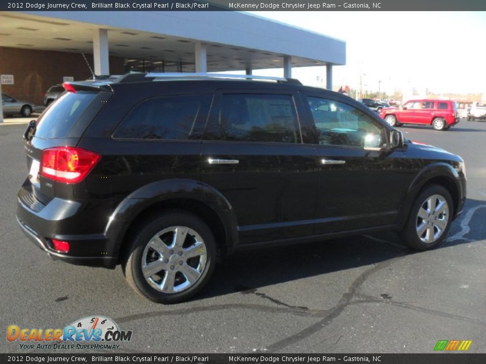 2012 Dodge Journey Crew Brilliant Black Crystal Pearl / Black/Pearl Photo #4