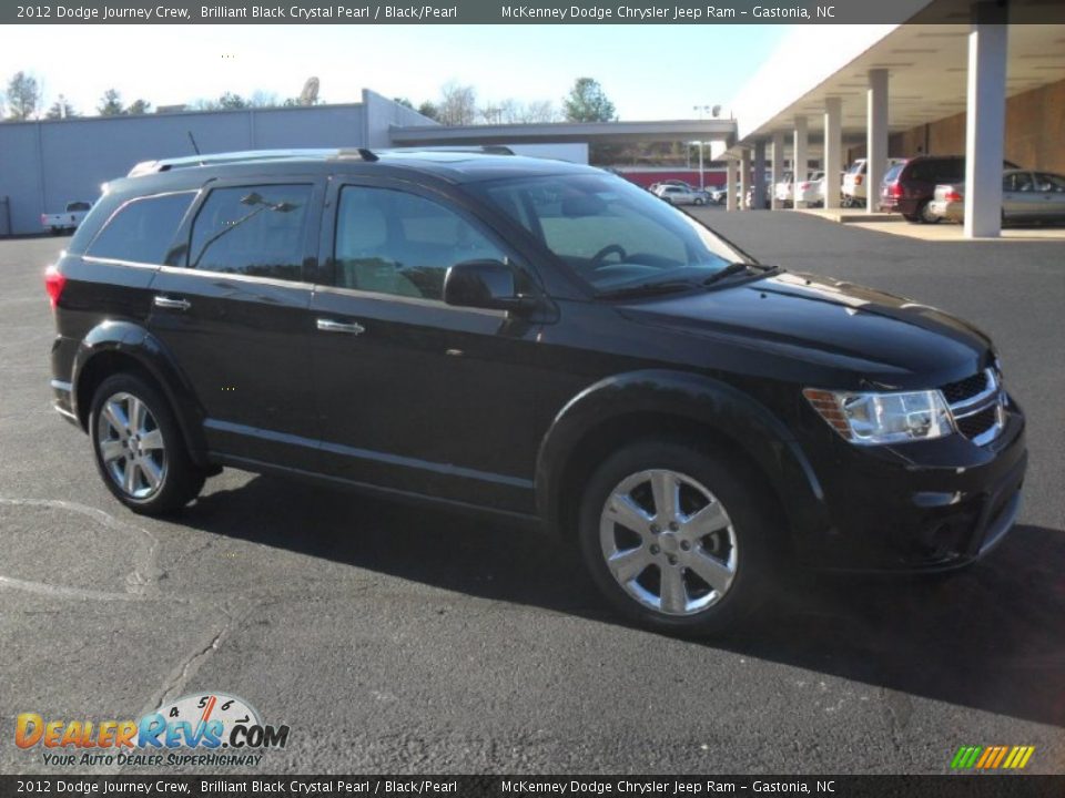 2012 Dodge Journey Crew Brilliant Black Crystal Pearl / Black/Pearl Photo #5