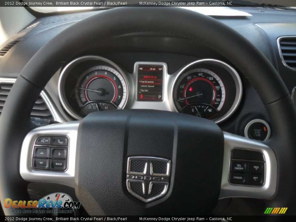 2012 Dodge Journey Crew Brilliant Black Crystal Pearl / Black/Pearl Photo #14