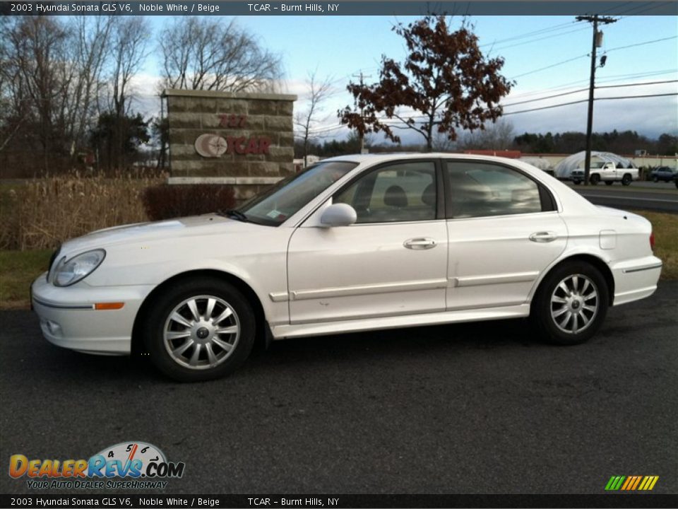 2003 Hyundai Sonata GLS V6 Noble White / Beige Photo #1