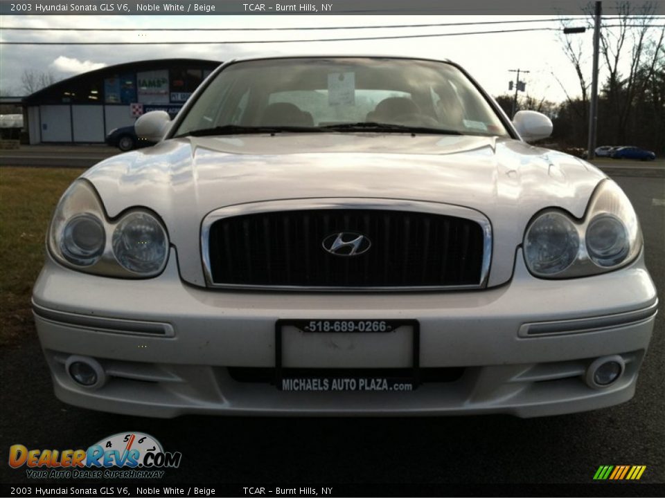 2003 Hyundai Sonata GLS V6 Noble White / Beige Photo #3