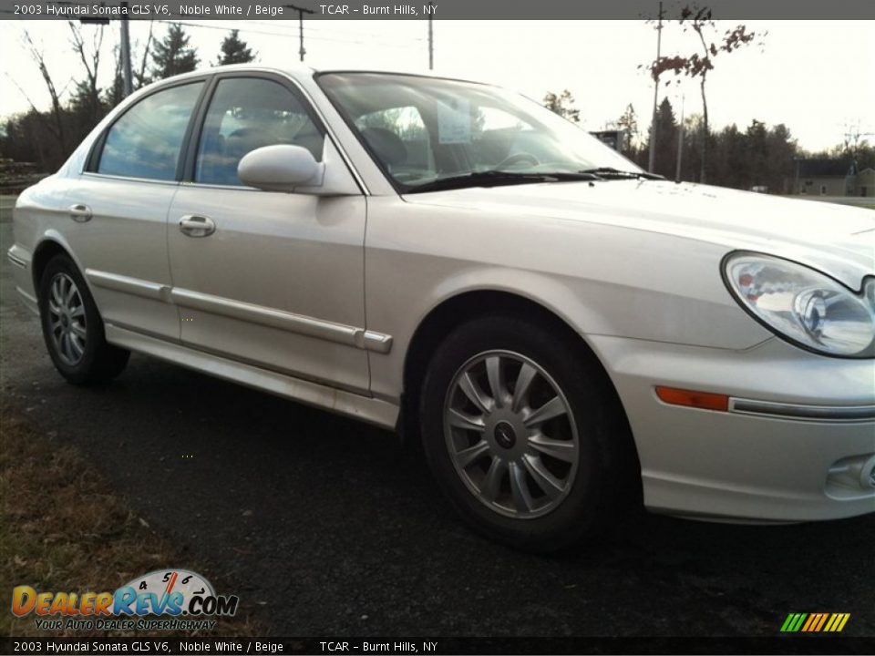 2003 Hyundai Sonata GLS V6 Noble White / Beige Photo #4