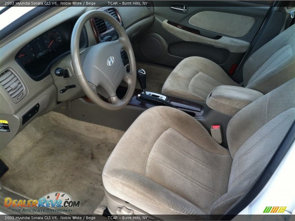 2003 Hyundai Sonata GLS V6 Noble White / Beige Photo #8