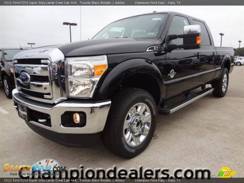 2012 Ford F250 Super Duty Lariat Crew Cab 4x4 Tuxedo Black Metallic / Adobe Photo #1