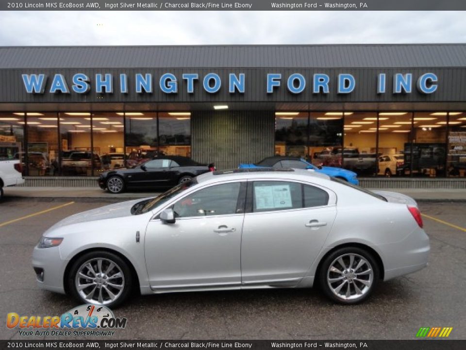 2010 Lincoln MKS EcoBoost AWD Ingot Silver Metallic / Charcoal Black/Fine Line Ebony Photo #1