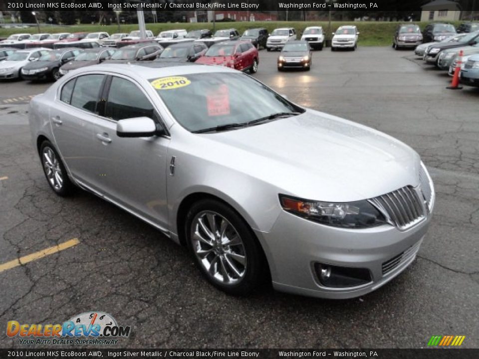 2010 Lincoln MKS EcoBoost AWD Ingot Silver Metallic / Charcoal Black/Fine Line Ebony Photo #6