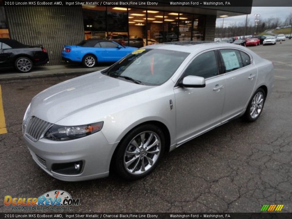 2010 Lincoln MKS EcoBoost AWD Ingot Silver Metallic / Charcoal Black/Fine Line Ebony Photo #8