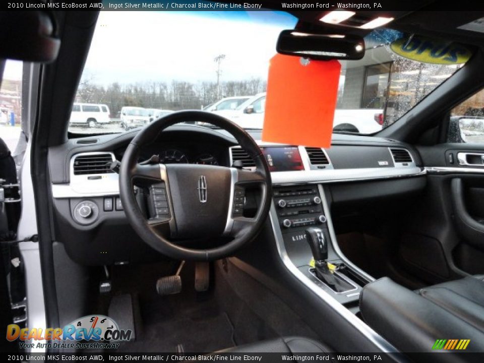 2010 Lincoln MKS EcoBoost AWD Ingot Silver Metallic / Charcoal Black/Fine Line Ebony Photo #12