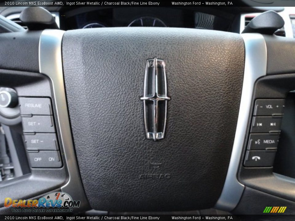 2010 Lincoln MKS EcoBoost AWD Ingot Silver Metallic / Charcoal Black/Fine Line Ebony Photo #18