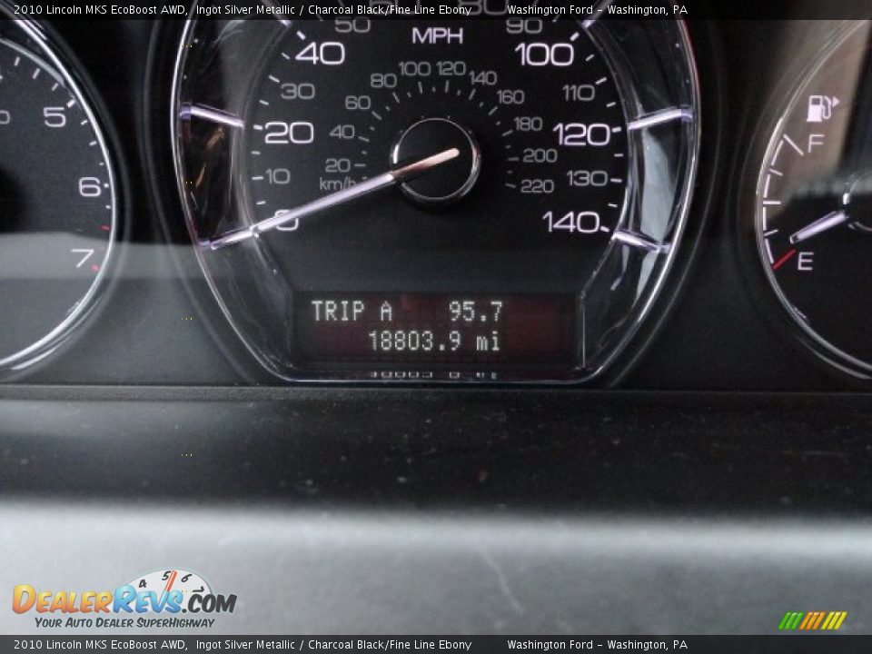 2010 Lincoln MKS EcoBoost AWD Ingot Silver Metallic / Charcoal Black/Fine Line Ebony Photo #20