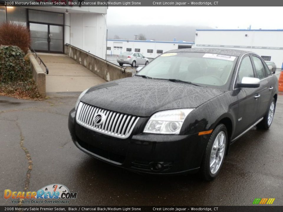 2008 Mercury Sable Premier Sedan Black / Charcoal Black/Medium Light Stone Photo #2