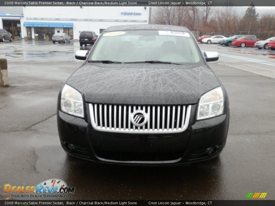 2008 Mercury Sable Premier Sedan Black / Charcoal Black/Medium Light Stone Photo #3