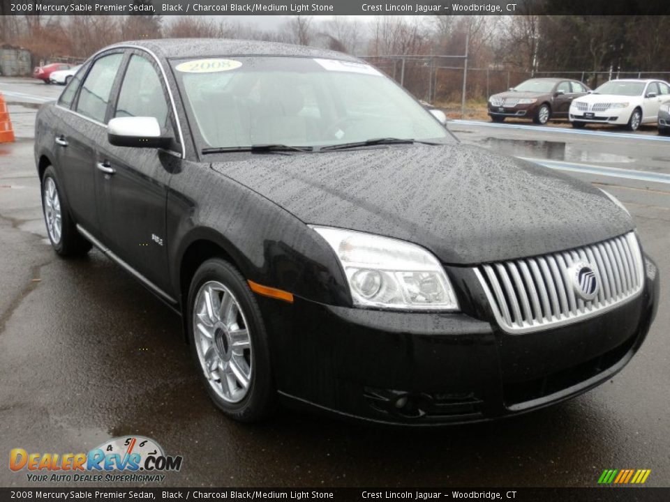 2008 Mercury Sable Premier Sedan Black / Charcoal Black/Medium Light Stone Photo #4