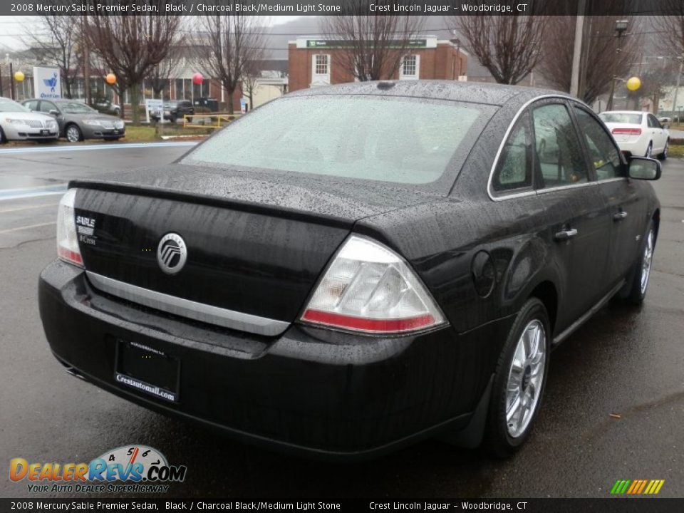 2008 Mercury Sable Premier Sedan Black / Charcoal Black/Medium Light Stone Photo #5