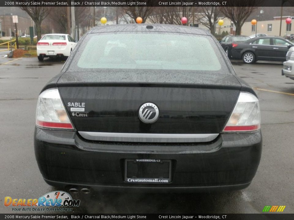 2008 Mercury Sable Premier Sedan Black / Charcoal Black/Medium Light Stone Photo #6