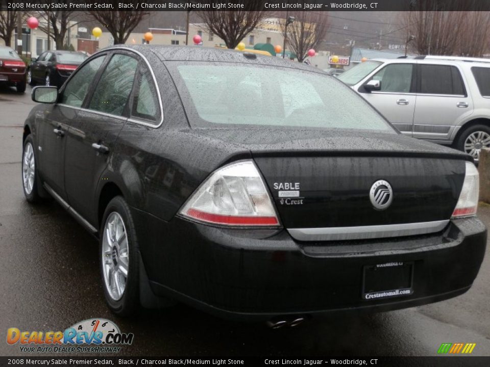 2008 Mercury Sable Premier Sedan Black / Charcoal Black/Medium Light Stone Photo #7