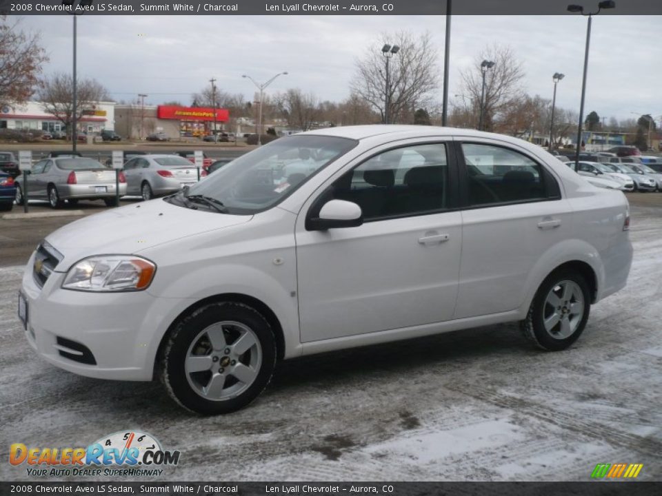 2008 Chevrolet Aveo LS Sedan Summit White / Charcoal Photo #2