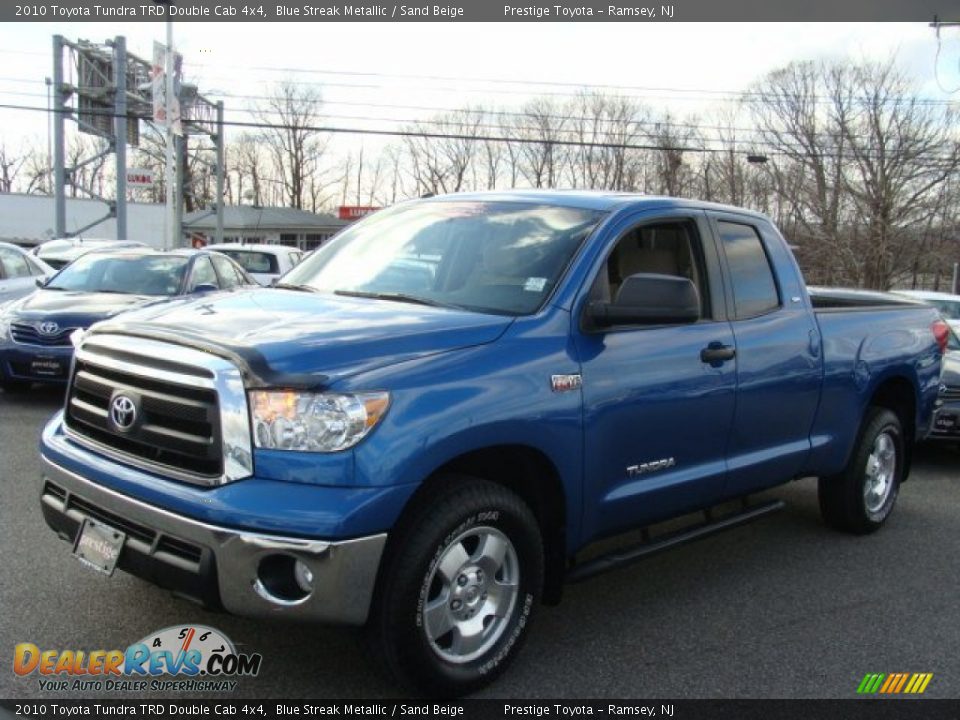 2010 Toyota Tundra TRD Double Cab 4x4 Blue Streak Metallic / Sand Beige Photo #3