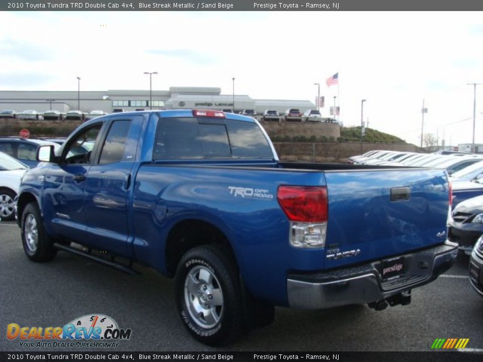 2010 Toyota Tundra TRD Double Cab 4x4 Blue Streak Metallic / Sand Beige Photo #4