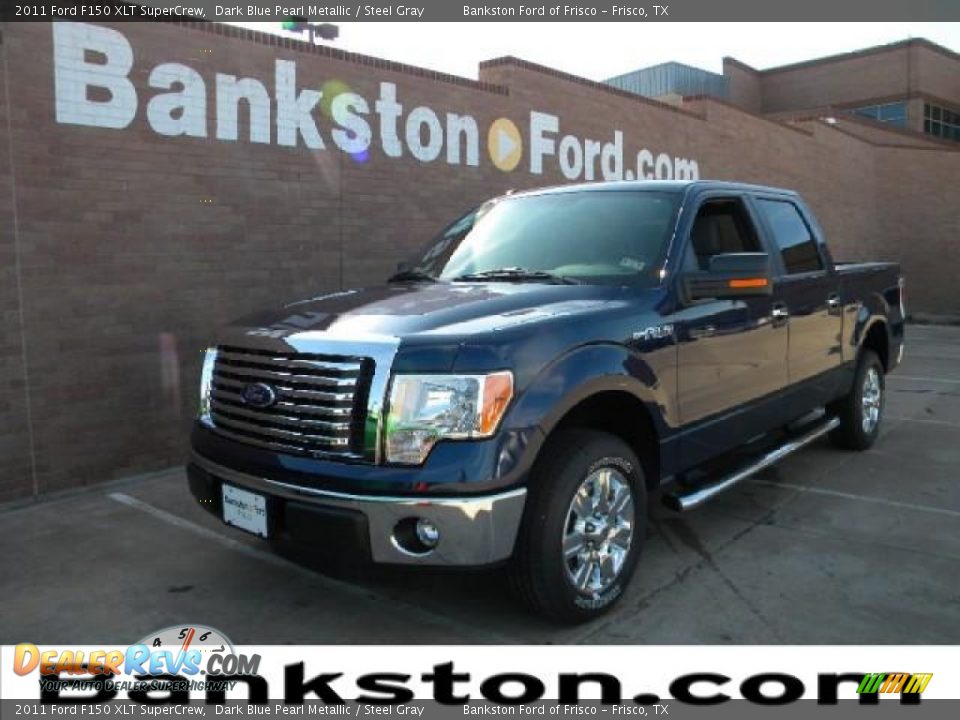 2011 Ford F150 XLT SuperCrew Dark Blue Pearl Metallic / Steel Gray Photo #1