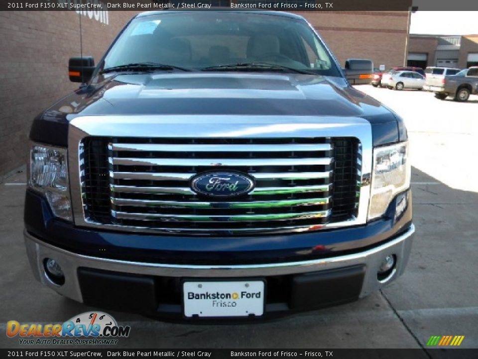 2011 Ford F150 XLT SuperCrew Dark Blue Pearl Metallic / Steel Gray Photo #2