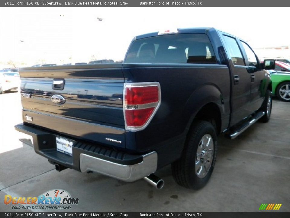 2011 Ford F150 XLT SuperCrew Dark Blue Pearl Metallic / Steel Gray Photo #3