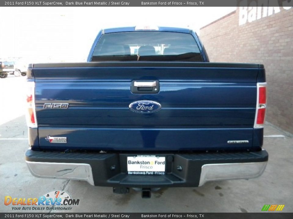 2011 Ford F150 XLT SuperCrew Dark Blue Pearl Metallic / Steel Gray Photo #4
