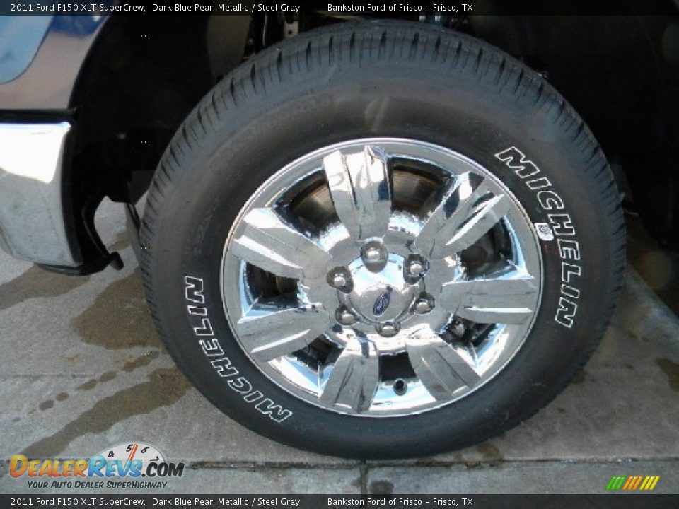 2011 Ford F150 XLT SuperCrew Dark Blue Pearl Metallic / Steel Gray Photo #6